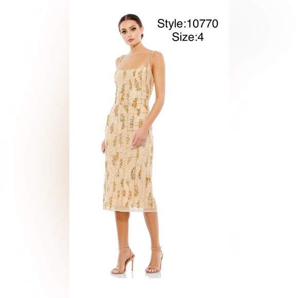 Beaded spaghetti strap midi dress - Picture 2 of 4